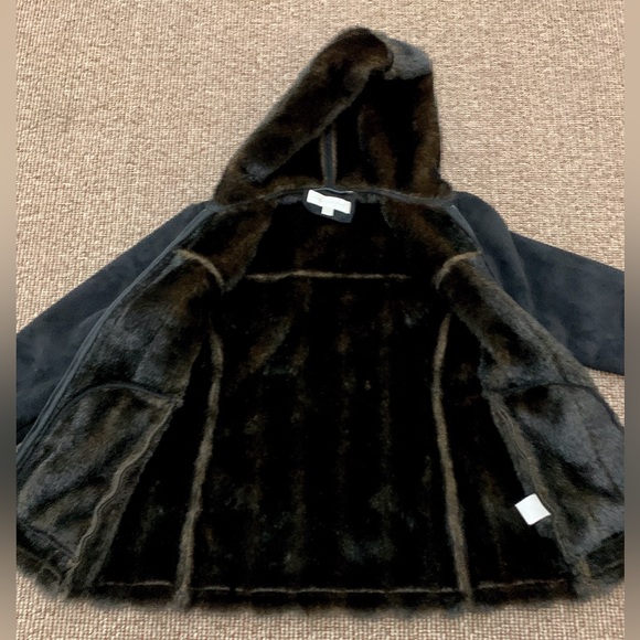 Women’s Small Jones New York Faux Suede Faux Fur Hooded Jacket - Picture 12 of 16